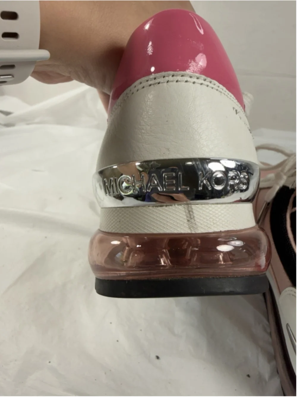 Michael Kors Allie Wrap Trainer Sneakers Smokey Rose Women's Sz 7.5M